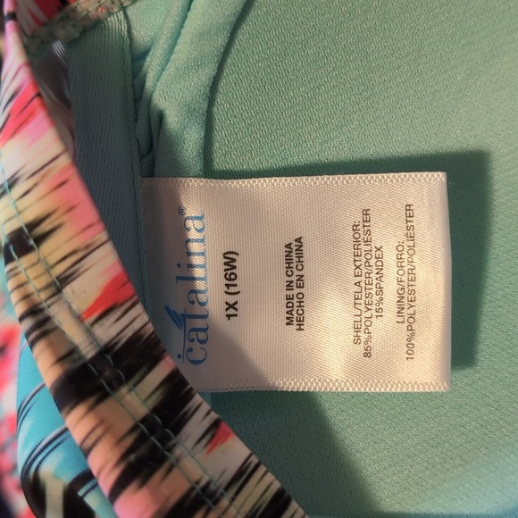 CATALINA Womans TANKINI Swim Top Lattice STRIPE Adjustable - Picture 11 of 12